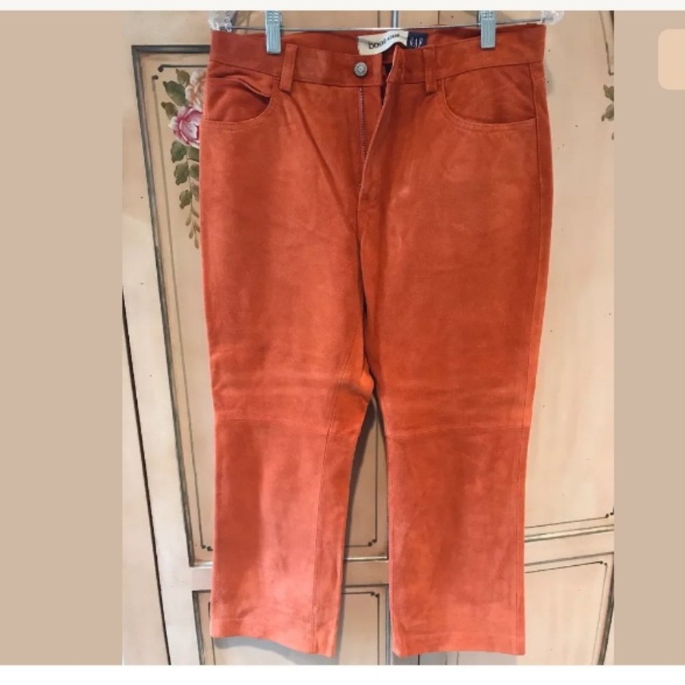Gap orange suede boot cut pant size 10